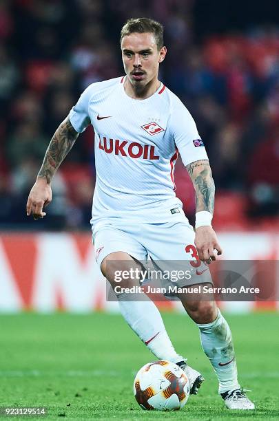 Andrei Eschenko of FC Spartak Moskva in action during UEFA Europa League Round of 32 match between Athletic Bilbao and Spartak Moscow at the San...