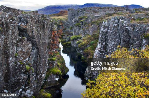 pingvellir national park tectonic plate - tectonic lake stock pictures, royalty-free photos & images