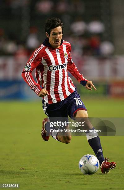 Sacha Kljestan of Chivas USA paces the ball on the attack during the MLS match against the San Jose Earthquakes at The Home Depot Center on October...