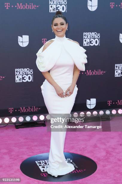 Chiquinquira Delgado attends Univision's 30th Edition Of "Premio Lo Nuestro A La Musica Latina" at American Airlines Arena on February 22, 2018 in...