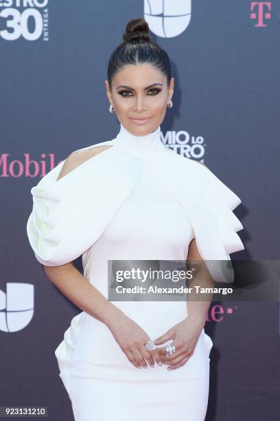 Chiquinquira Delgado attends Univision's 30th Edition Of "Premio Lo Nuestro A La Musica Latina" at American Airlines Arena on February 22, 2018 in...