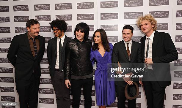 Julian Barratt, Richard Ayoade, Noel Fielding, Veronica Eschegul, Edward Hogg and Simon Farnaby attend the premiere of "Bunny and the Bull" during...