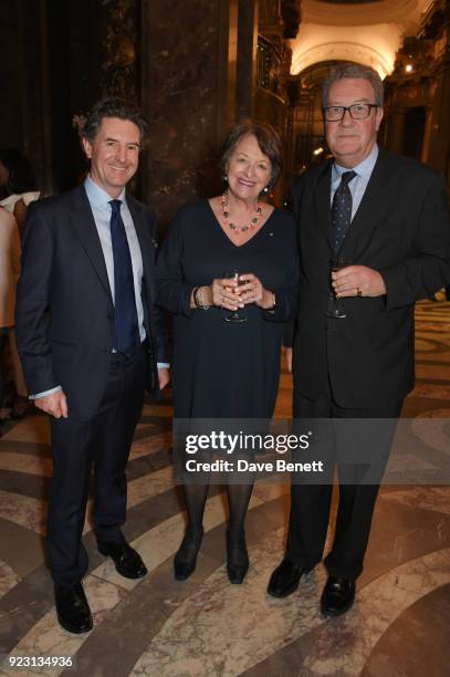 Nigel Gosse, Director of Woolmark Company, Nicky Downer and Alexander Downer, Australian High Commissioner to the United Kingdom, attend the VIP...