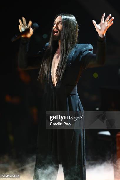 Conchita during the show of "Goldene Kamera" at Messehallen on February 22, 2018 in Hamburg, Germany.