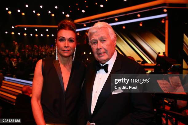 Peter Weck and daughter Barbara during the show of "Goldene Kamera" at Messehallen on February 22, 2018 in Hamburg, Germany.