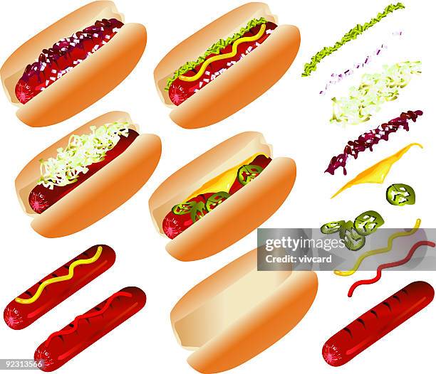 hot dog - german food stock illustrations