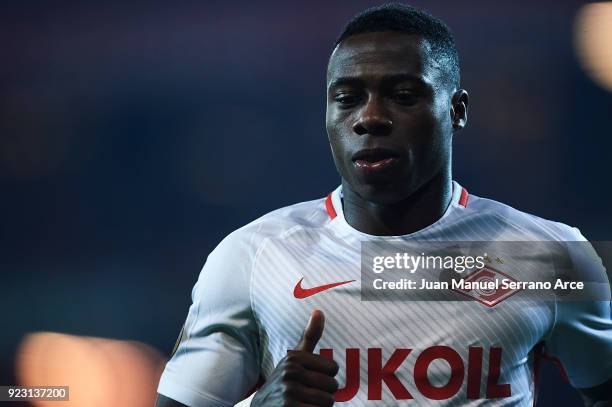 Quincy Promes of FC Spartak Moskva looks on during UEFA Europa League Round of 32 match between Athletic Bilbao and Spartak Moscow at the San Mames...