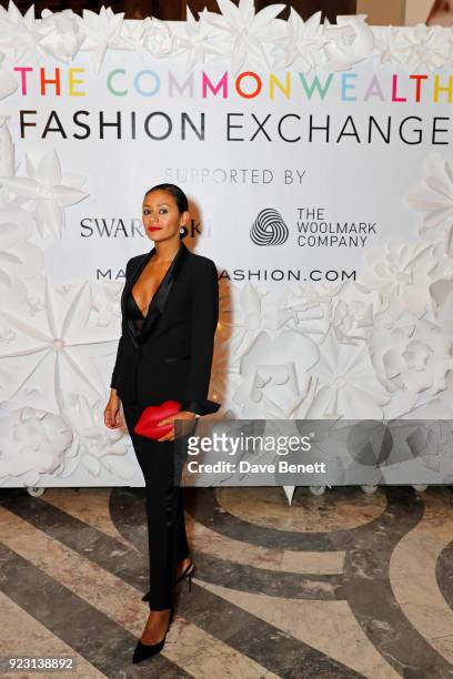 Emma Mainoo attends the VIP preview of the Commonwealth Fashion Exchange exhibition at the High Commission of Australia on February 22, 2018 in...