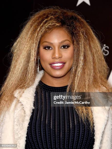 Laverne Cox visits Macy's Herald Square at Macy's Herald Square on February 22, 2018 in New York City.