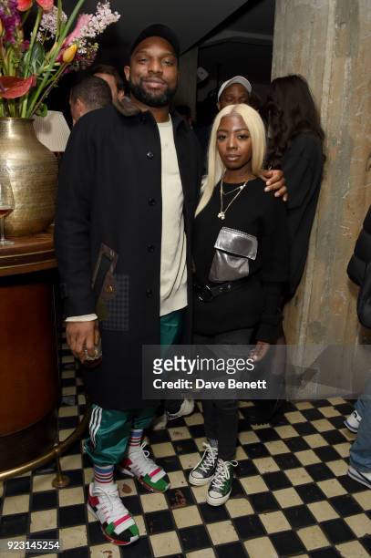 Siobhan Bell and guest attend the Idris Elba Yardie Screening After-Party, Berlin IFF at Soho House on February 22, 2018 in Berlin, Germany.
