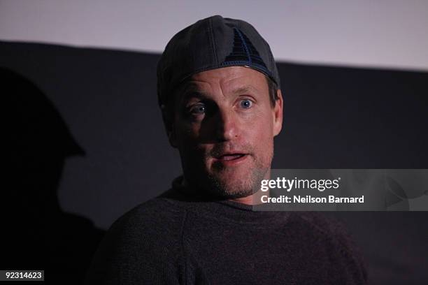 Actor Woody Harrelson attends a Q&A after the screening of The Messenger as part of the CMJ Film Festival at Clearview Chelsea Cinemas on October 23,...