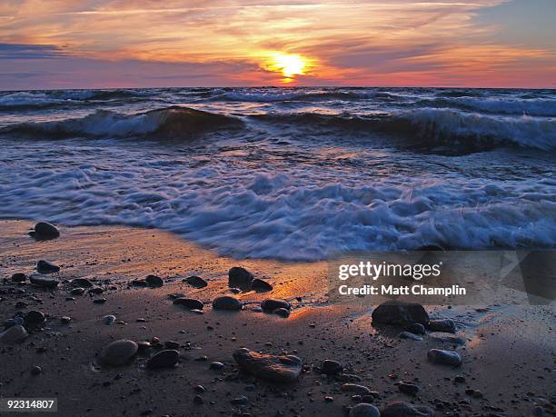 washing ashore - lake superior stock pictures, royalty-free photos & images