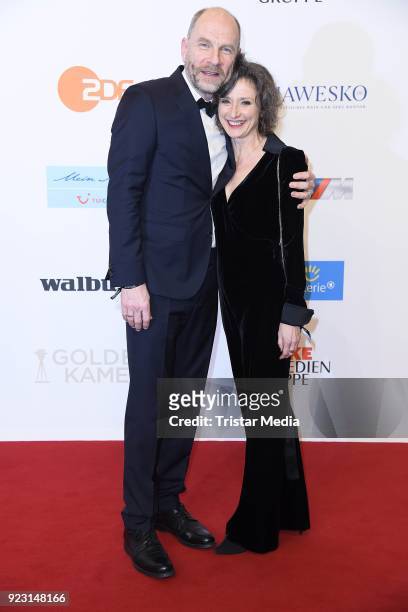 Goetz Schubert and his wife Simone Witte attend the Goldene Kamera on February 22, 2018 in Hamburg, Germany.
