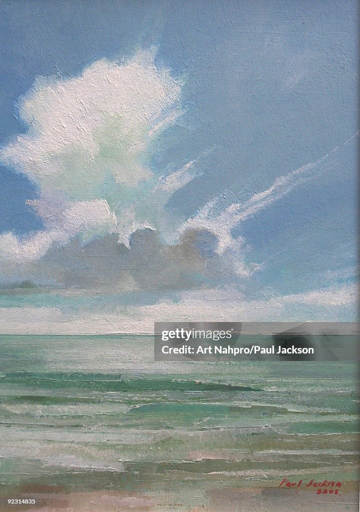 Clouds and Sea (Oil on Board)