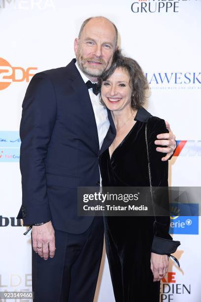 Goetz Schubert and his wife Simone Witte attend the Goldene Kamera on February 22, 2018 in Hamburg, Germany.