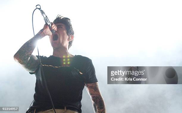 Davey Havok of AFI performs at MTV's ''Ulalume'' Halloween Music Festival at the Merriweather Post Pavillion on October 23, 2009 in Columbia,...