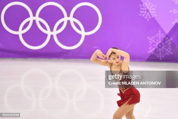 Switzerland's Alexia Paganini competes in the women's single skating free skating of the figure skating event during the Pyeongchang 2018 Winter...
