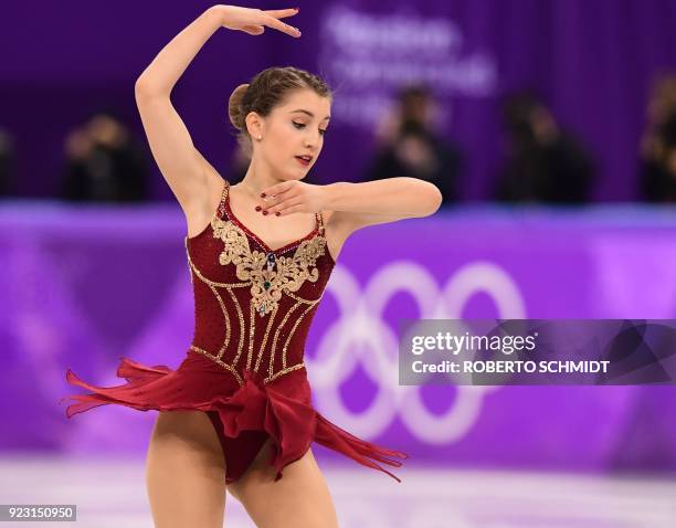 Switzerland's Alexia Paganini competes in the women's single skating free skating of the figure skating event during the Pyeongchang 2018 Winter...