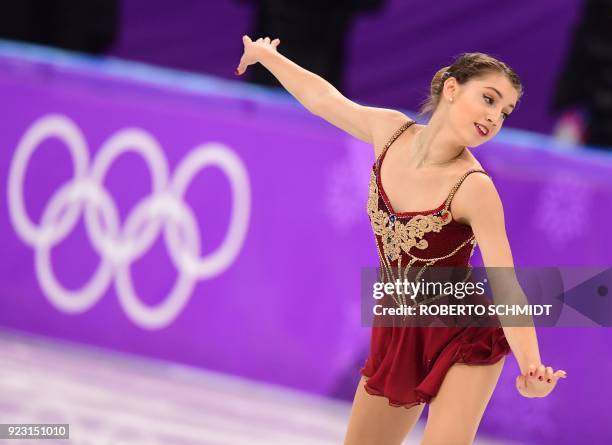 Switzerland's Alexia Paganini competes in the women's single skating free skating of the figure skating event during the Pyeongchang 2018 Winter...