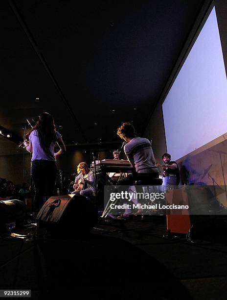 Violinist Judy Kang performs with vocalist John Baldwin Gourley, bassist Zachary Scott Carothers, keyboardist Ryan Neighbors and drummer Jason...