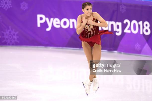 Alexia Paganini of Switzerland competes during the Ladies Single Skating Free Skating on day fourteen of the PyeongChang 2018 Winter Olympic Games at...