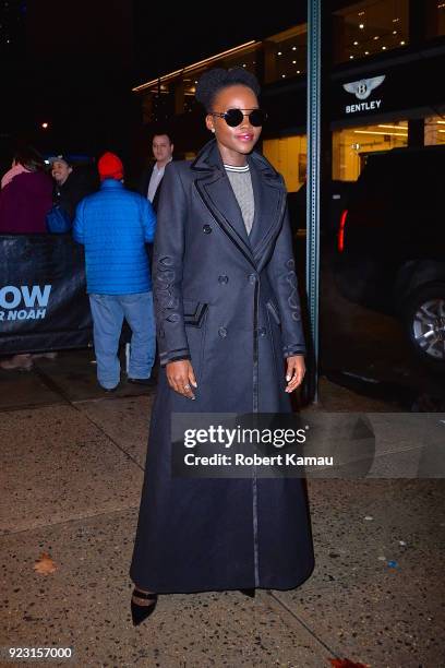 Lupita Nyong'o is seen at the Daily Show with Trevor Noah Studio on February 22, 2018 in New York City.