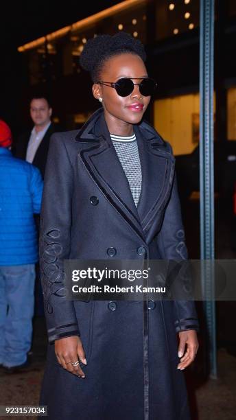 Lupita Nyong'o is seen at the Daily Show with Trevor Noah Studio on February 22, 2018 in New York City.