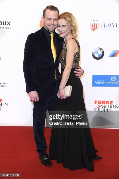 Rhea Harder and her husband Joerg Vennewald attend the Goldene Kamera on February 22, 2018 in Hamburg, Germany.