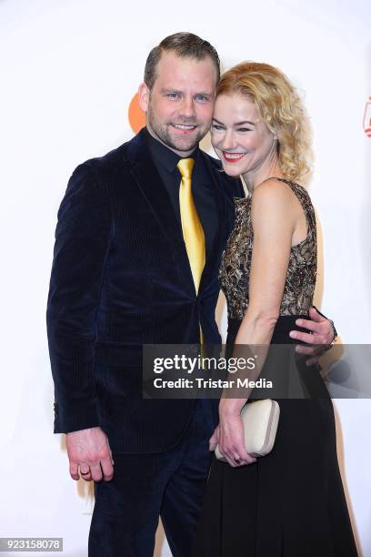 Rhea Harder and her husband Joerg Vennewald attend the Goldene Kamera on February 22, 2018 in Hamburg, Germany.