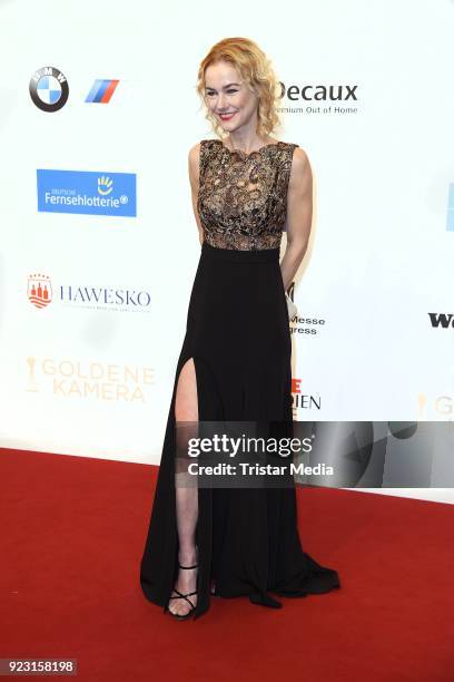 Rhea Harder attends the Goldene Kamera on February 22, 2018 in Hamburg, Germany.