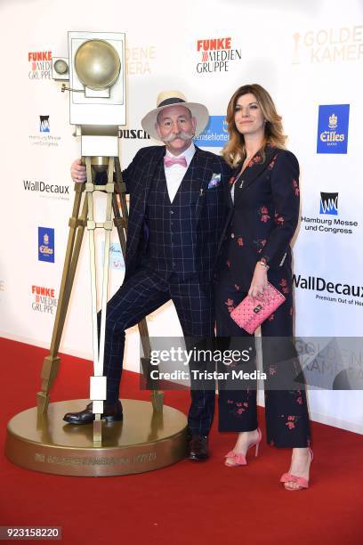 Horst Lichter and his wife Nada Sosinka attend the Goldene Kamera on February 22, 2018 in Hamburg, Germany.