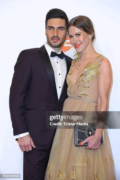 Wolke Hegenbarth and her boyfriend Oliver Vaid attend the Goldene Kamera on February 22, 2018 in Hamburg, Germany.
