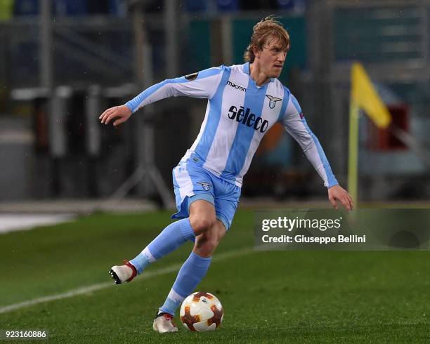 Dusan Basta of SS Lazio in action during UEFA Europa League Round of 32 match between Lazio and Steaua Bucharest at the Stadio Olimpico on February...