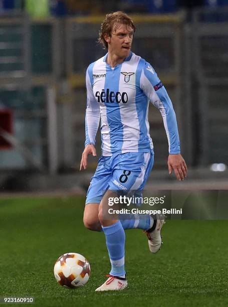 Dusan Basta of SS Lazio in action during UEFA Europa League Round of 32 match between Lazio and Steaua Bucharest at the Stadio Olimpico on February...