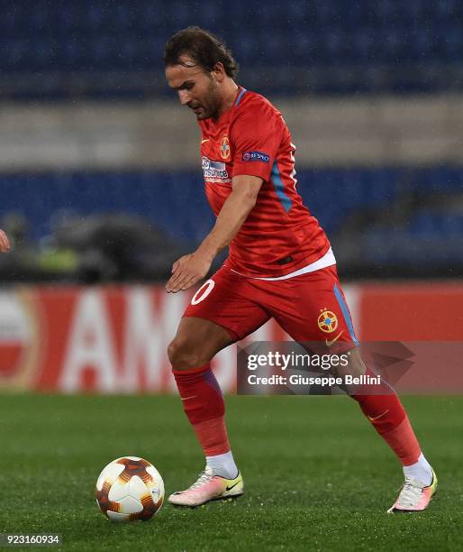 Filipe Teixeira of Fotbal Club FC Steaua Bucarest in action during UEFA Europa League Round of 32 match between Lazio and Steaua Bucharest at the...