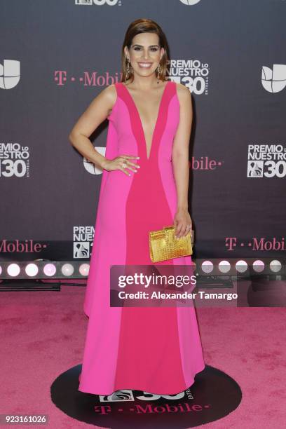 Andrea Chediak attends Univision's 30th Edition Of "Premio Lo Nuestro A La Musica Latina" at American Airlines Arena on February 22, 2018 in Miami,...