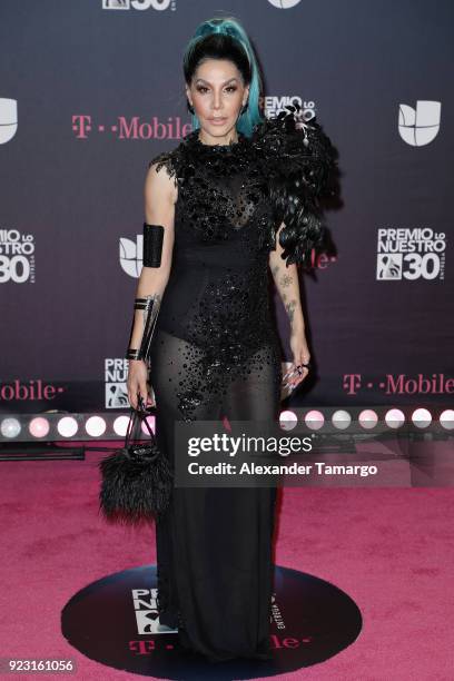 Ivy Queen attends Univision's 30th Edition Of "Premio Lo Nuestro A La Musica Latina" at American Airlines Arena on February 22, 2018 in Miami,...