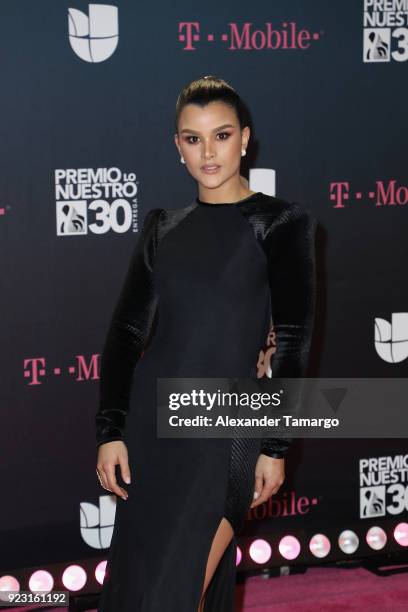 Clarissa Molina attends Univision's 30th Edition Of "Premio Lo Nuestro A La Musica Latina" at American Airlines Arena on February 22, 2018 in Miami,...