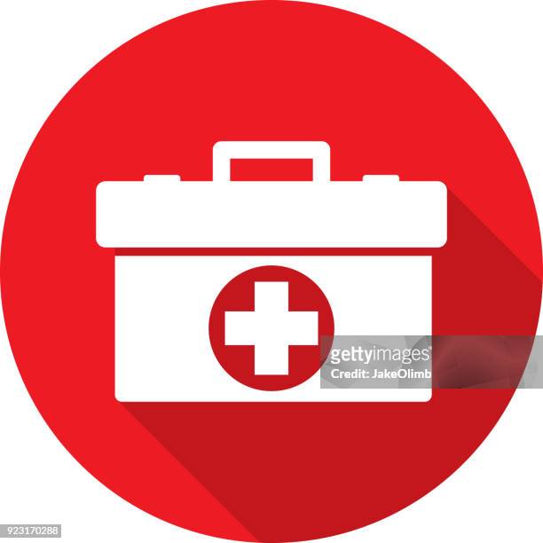 med-kit symbol silhouette - first aid kit stock-grafiken, -clipart, -cartoons und -symbole
