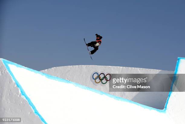 Max Parrot of Canada trains on the Slopestyle course during previews ahead of the PyeongChang 2018 Winter Olympic Games at XXXX on February 8, 2018...