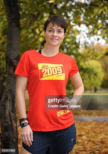 Holly Davidson attends a unique women's only 10k run in Victoria Park as part of the Nike+ Human Race 2009, which saw hundreds and thousands of...