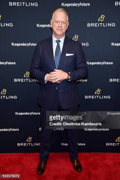 Boomer Esiason on the red carpet at the "#LEGENDARYFUTURE" Roadshow 2018 New York on February 22, 2018.