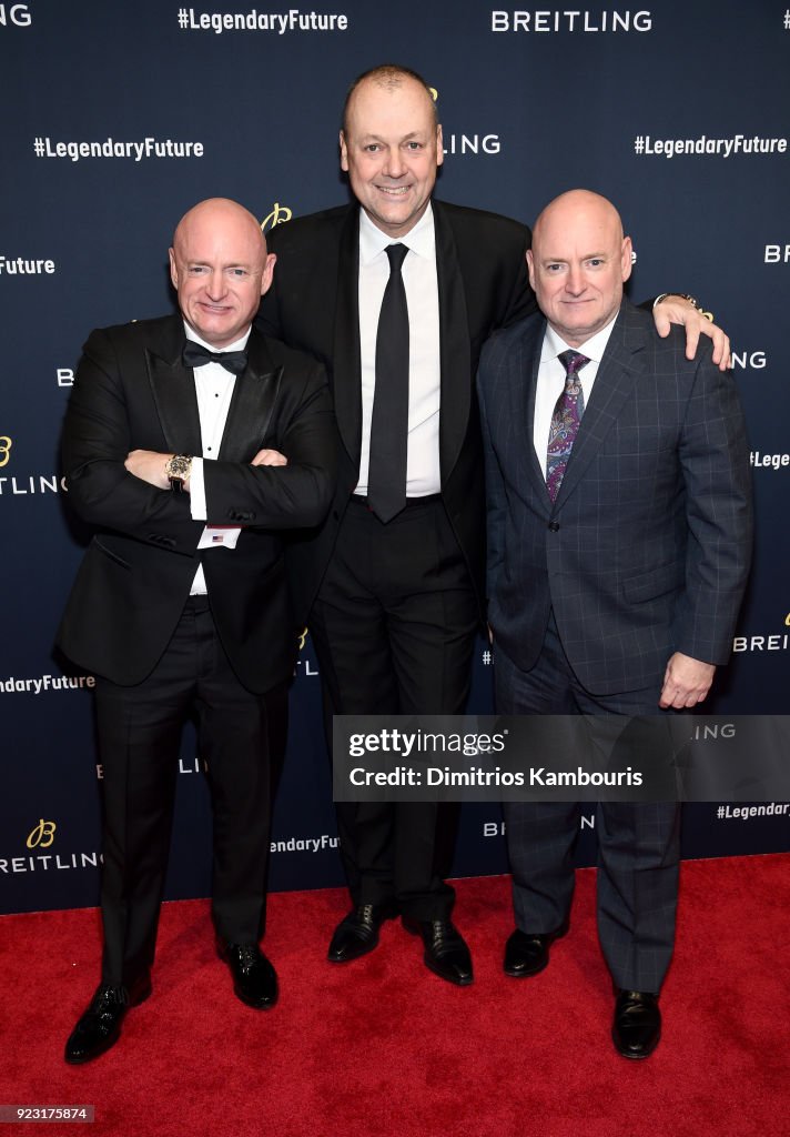 Astronaut Mark Kelly, Breitling USA President Thierry Prissert, and