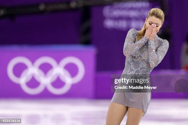 Maria Sotskova of Olympic Athlete from Russia competes during the Ladies Single Skating Free Skating on day fourteen of the PyeongChang 2018 Winter...