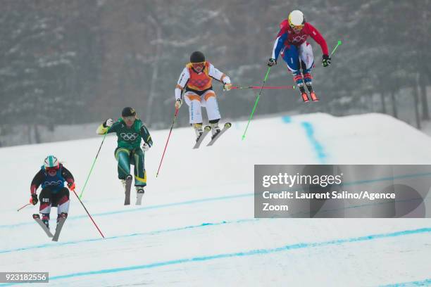 Alizee Baron of France competes, Sami Kennedy-sim of Australia competes, Sanna Luedi of Switzerland competes, Lisa Andersson competes during the...