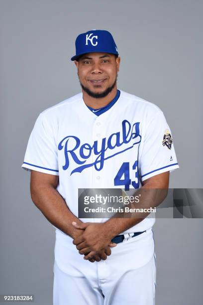 Wily Peralta of the Kansas City Royals poses during Photo Day on Thursday, February 22, 2018 at Surprise Stadium in Surprise, Arizona.