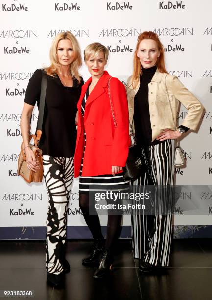 Veronica Ferres, Gesine Cukrowski and Andrea Sawatzki attend the KaDeWe X Marc Cain Fashion Show Spring/Summer Collection 2018 at KaDeWe on February...