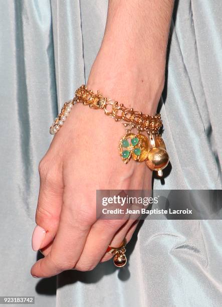 Michelle Monaghan; jewelry details, attends the premiere of A24 and DirecTV's 'The Vanishing Of Sidney Hall' on February 22, 2018 in Hollywood,...