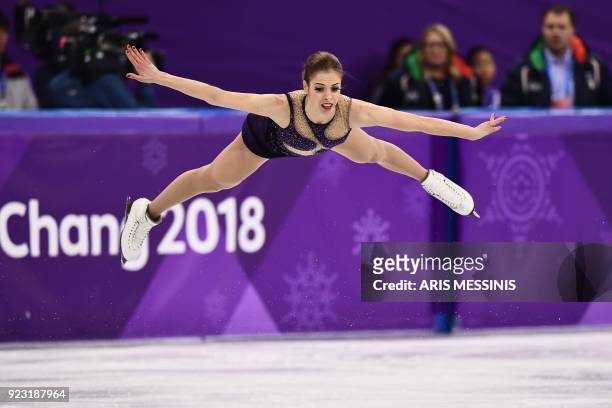 Italy's Carolina Kostner competes in the women's single skating free skating of the figure skating event during the Pyeongchang 2018 Winter Olympic...