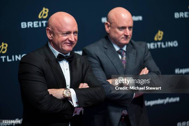 Mark Kelly and Scott Kelly attend Breitling Celebrates The North American Stopover of its Global Roadshow at Duggal Greenhouse on February 22, 2018...